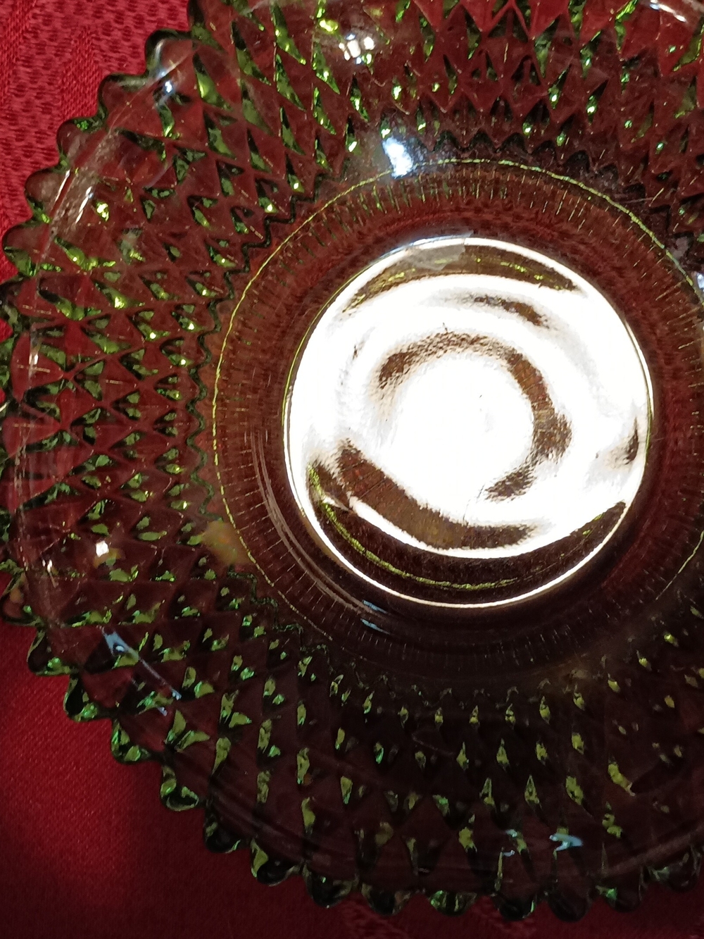 Green Glass Decorative Candy Dish
